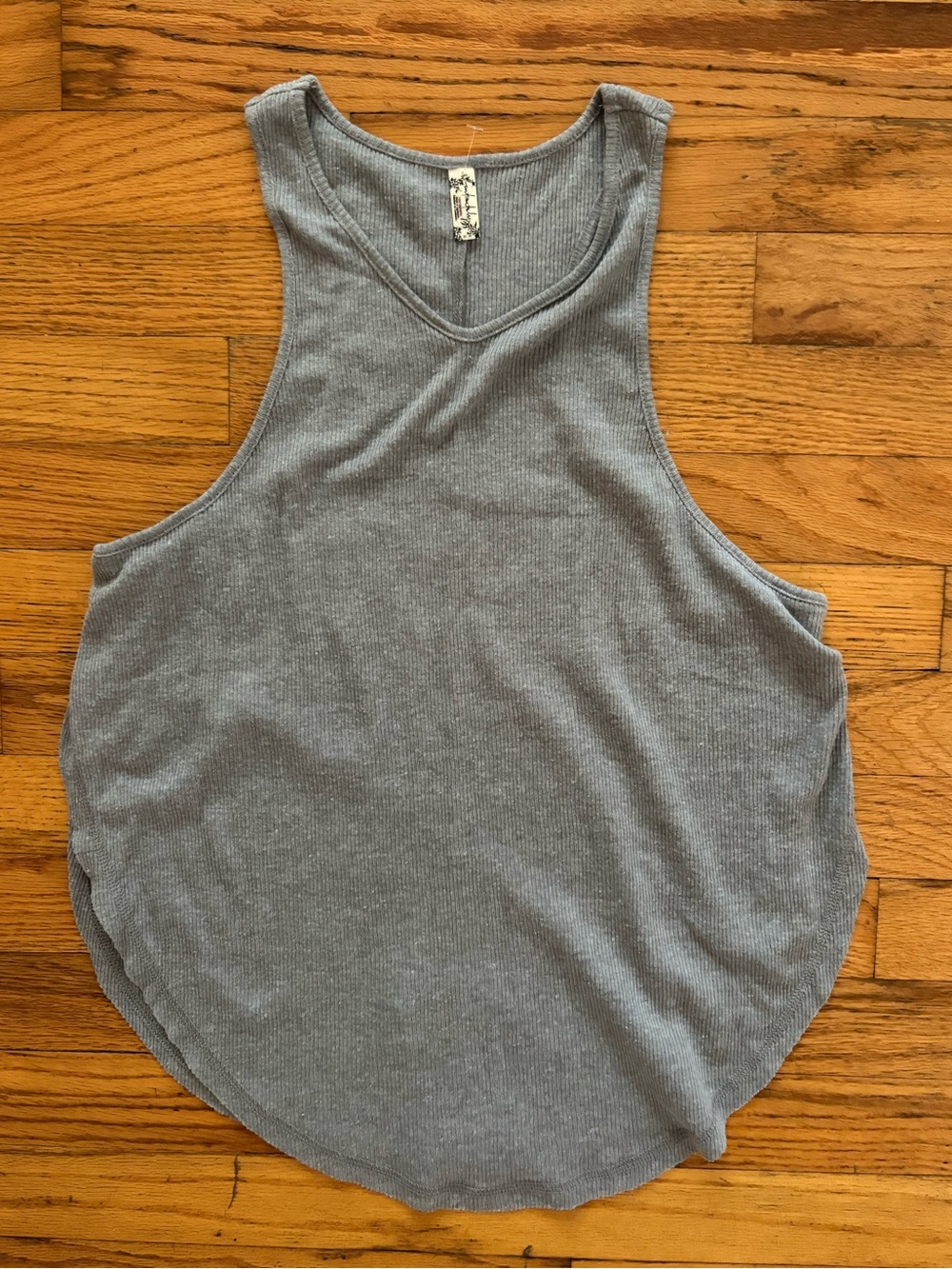 Free People Intimately Ribbed High Neck Swing Tank Top Gray Size Medium